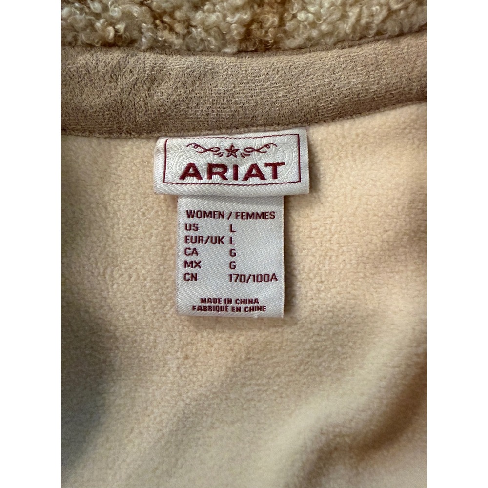Ariat Women's Natural Southwest Sherpa Shirt Jacket Size Large Aztec - Picture 3 of 8